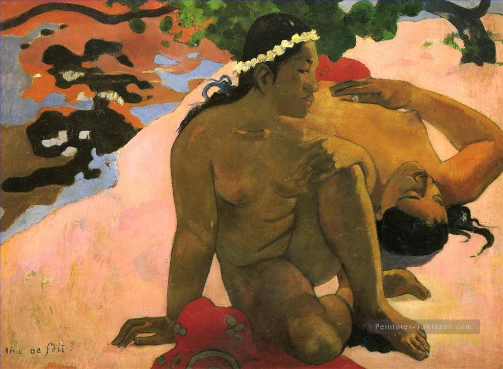 Aha oe feii Es tu jaloux postimpressionnisme Primitivisme Paul Gauguin Peintures à l'huile